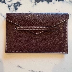 Brown Pebbled Leather Card Holder